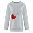 thumbnail image 5 of T-shirt de la Saint-Valentin pour Femmes 2024, Chandails à Col Rond, T-Shirts Décontractés avec Cœur, T-Shirts Graphiques Amples à Manches Longues, Chandails à Enfiler, Hauts Mode pour les Fêtes, T-Shirt, 5 of 5