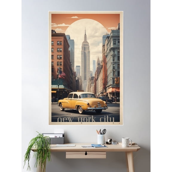 New York City Dreams: Vintage Travel Poster Poster Wall Art, Modern Wall Decor For Living Room Bedroom, 16x24 UNFRAMED