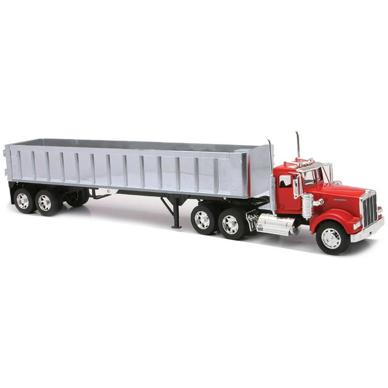 KENWORTH  W900  ミニカー　Long Hauler Kenworth W900 Truck with Flatbed Trailer Blue with Forklift