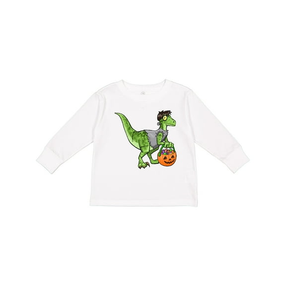 Inktastic Trick or Treat Franken-Raptor Boys or Girls Long Sleeve Toddler T-Shirt