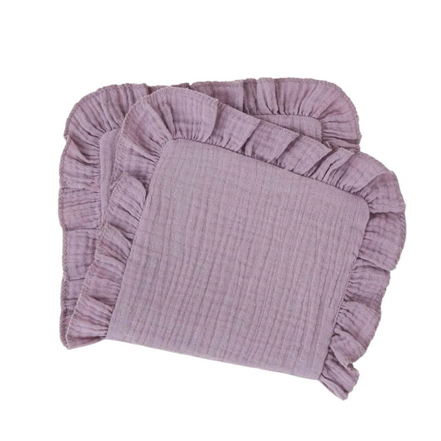 Baby Gauze Burping Towel for Newborns, 24 x 40 cm Soft Breathable Cotton, Ruffled Edge, Absorbent Multifunctional Handkerchief for Infants and Toddlers