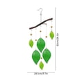 thumbnail image 3 of Campana de viento de hojas de vidrio y ramas de metal con cuentas para decoración de jardín y patio | Campana de viento colgante para exteriores con sonido relajante, 3 of 6