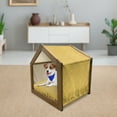 thumbnail image 3 of Yellow Damask Pet House, Romantic Vintage Print of Plant Flowers Background, Outdoor & Indoor Portable Dog Kennel with Pillow and Cover, 5 Sizes, Earth Yellow Pale Yellow, by Ambesonne, 3 of 5