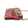 thumbnail image 4 of Pre-Owned Gucci Broadway Pearl Bee Leather Handbag/Shoulder Bag, 2-Way Red, 453778 (Good), 4 of 14