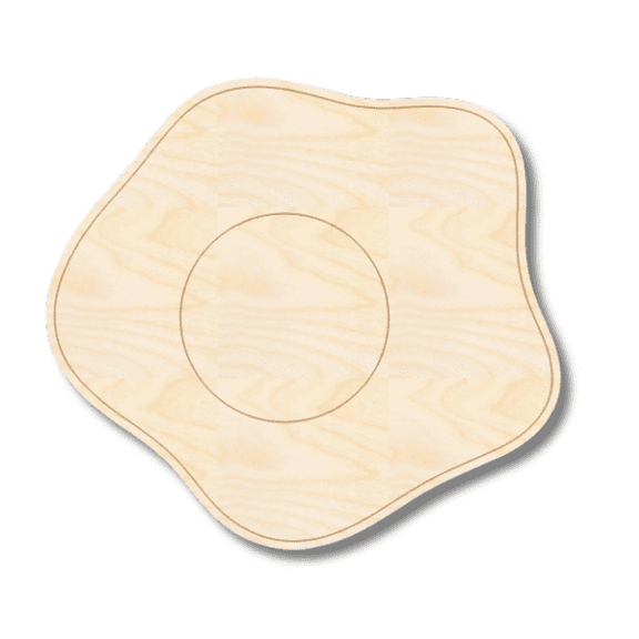 Unfinished Wood Etched Sunnyside Up Shape 6" / 1/4"