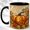 Black, variant on Floral Pumpkin Coffee Mug, Autumn Harvest Mug, Ceramic 11 oz