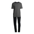 thumbnail image 5 of Hanes Men's Soft Pajama Short Sleeve Top and Pants Set, 5 of 6