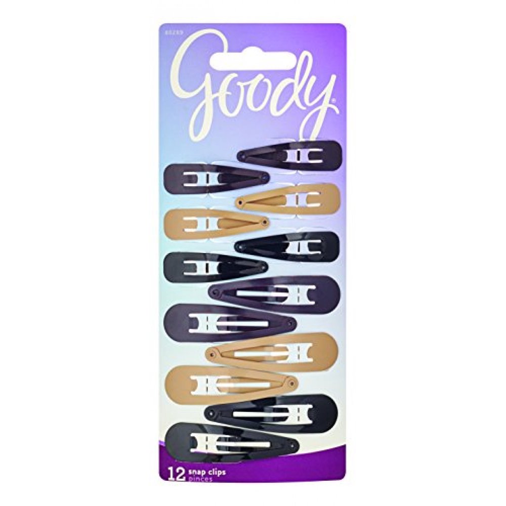 Goody Snap Hair Clips, Assorted Colors, 12count