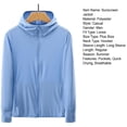 thumbnail image 6 of Mdesiwst Hooded Long Sleeve Pockets Sunscreen Jacket Zipper Placket Solid Color Men Thin Ice Silk Fishing Coat Daily Clothing, 6 of 6