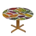 thumbnail image 3 of PIKWEEK  Dust-Proof Tablecloth Leaves Round Fitted Table Cloth Multicolor Coffee Table Cover Fabric Small Round Table Cloths for Wedding/Banquet/Restaurant/Party, 3 of 7