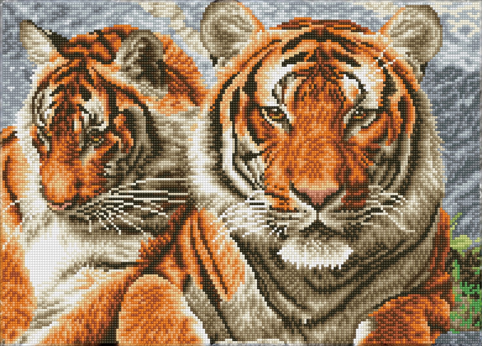 Diamond Dotz Tigers  - Pre-Framed Kit Animal Diamond Painting Kits for Adults - Diamond Art Kits a Relaxing Creative Craft Kit with Dotz Gems 20"x14.5"