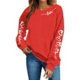 thumbnail image 5 of Craaazy Valentines Shirt for Women Round Neck Heart Printed Sweatshirt Long Sleeved Tops Gifts, 5 of 5