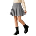 thumbnail image 2 of Girls Plaid Skort A-Line High Waist with Lined Shorts Pleated Uniform School Outfit, 2 of 9