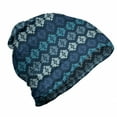 thumbnail image 1 of Boho Unisex Beanie, Horizontal Zigzag Formations, Hiking Outdoors, Multicolor, by Ambesonne, 1 of 1
