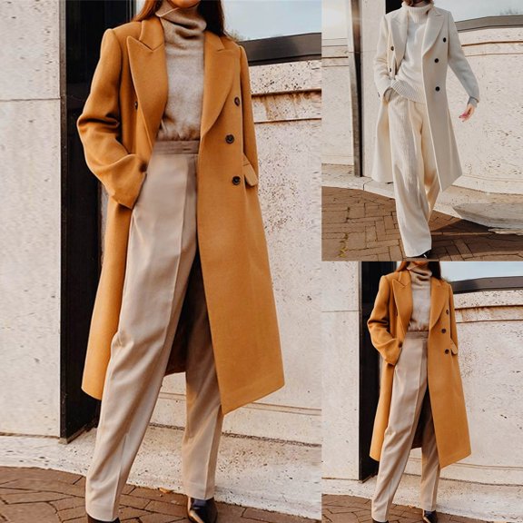 Women's Relaxed Fit Long Sleeve Button Down Cardigan Coat With Pockets Solid Color Soft Lightweight Casual Daily Wear | CSEONE,Khaki L