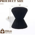 thumbnail image 2 of Multifunction Velvet Ottoman, Upholstered Vanity Stool Chair, Sturdy Round Footstool for Makeup, Living Room, Bedroom, Entryway, Black, 2 of 14