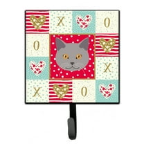 Carolines Treasures CK5100SH4 Chartreux Cat Love Leash or Key Holder Red Single Hook multicolor
