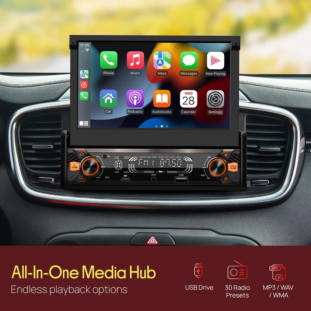 Pyle PLTS80 7" Touchscreen Single DIN Bluetooth AM/FM Car Receiver w/Camera