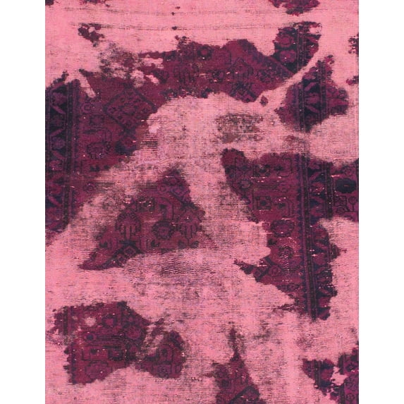 Ahgly Company Indoor Rectangle Abstract Dark Pink Abstract Area Rugs, 2' x 3'