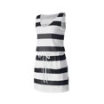 thumbnail image 4 of Genuiskids Women Summer Casual Striped Dress V Neck Spaghetti Strap Mini Dress Elastic Waist Belt Swing Dress with Pockets Streetwear, 4 of 9