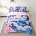 thumbnail image 2 of Erosebridal Ocean Waves Bed in a Bag King size,Summer Holiday Bedding King Size,Tropical Beach Decor,Reversible,7-Piece, 2 of 5