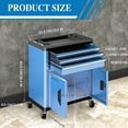 thumbnail image 4 of Rolling Tool Chest with Lock & Keys, 3 Drawers & 2 Doors, Heavy Duty Tool Cabinet, 360° Swivel Wheels, Connecting Rods for Stacking with 5/7-Drawer Chest, 4 of 7