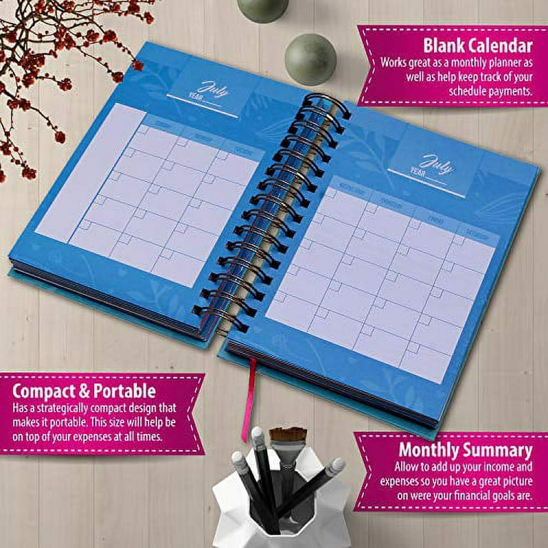 Budget Planner & Monthly Bill Organizer with 12 Envelopes and Pockets.  Expense Tracker Notebook and Financial Planner Budget Book to Control Your