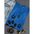 thumbnail image 3 of Cute Cat Paws Medium Front Graphic Women Royal Blue T-Shirt, Female Medium, 3 of 4