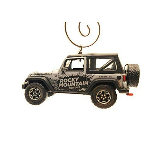 2015 for Jeep Wrangler JK Rubicon Custom Christmas Ornament 1:64 Gray Rocky Moutains