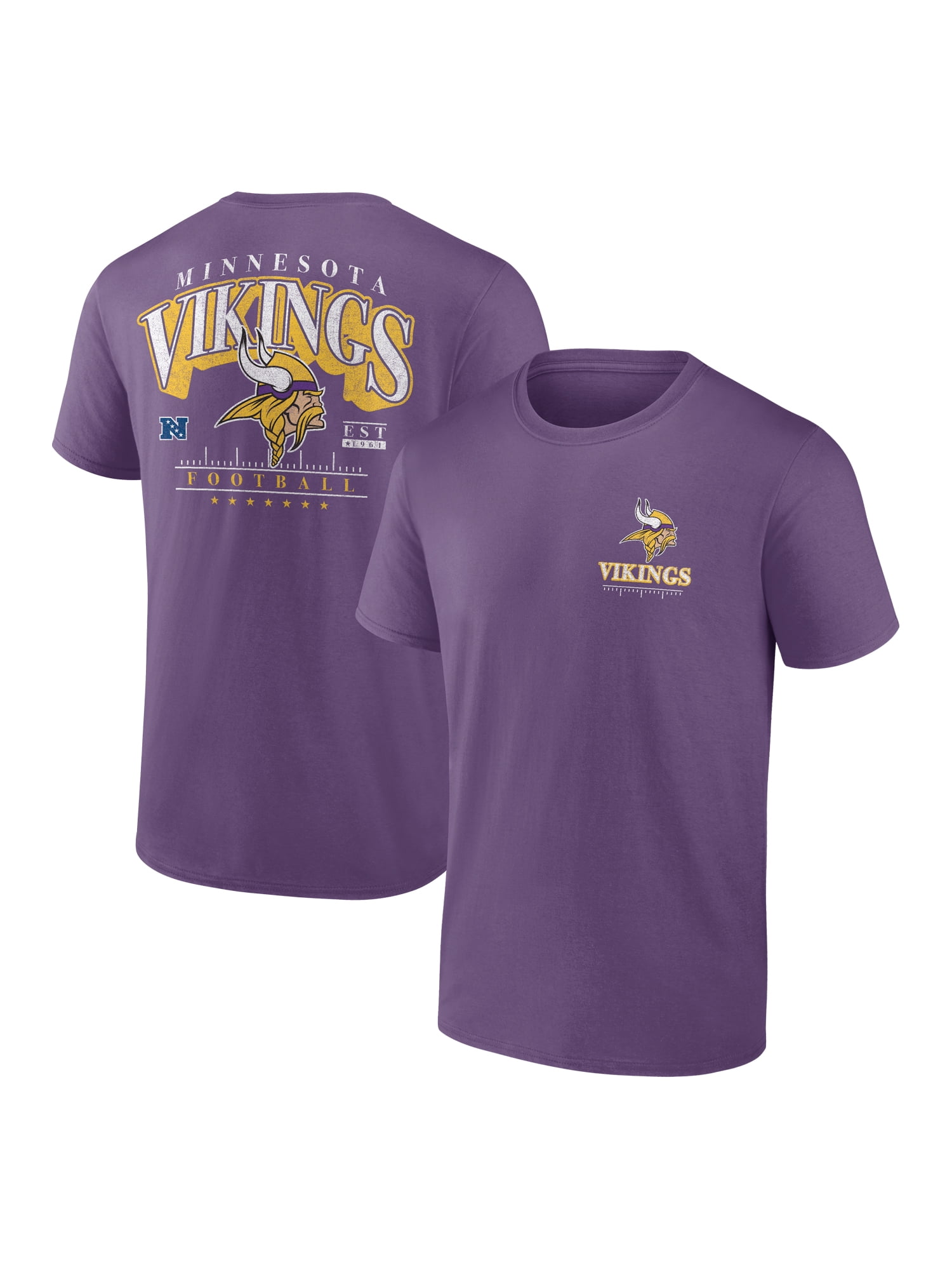 NFL Minnesota Vikings Men's Cotton Faded Purple Short Sleeve T-Shirt