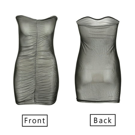 

Women s Sexy Dress Tight-Fitting Design Mesh-Wrapped Breast Style Wrapped Hips Slim Fit Skirt