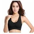 thumbnail image 1 of Women's Zip Front Sports Bra Wireless Post-Surgery Bra Light Active Yoga Sports Bras, 1 of 6