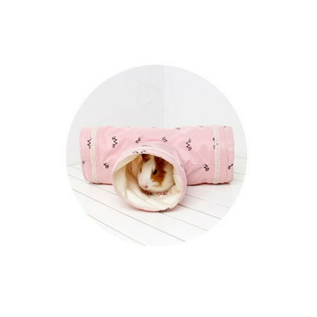 Practical For Hamster Squirrel Hedgehog Chinchilla Outdoor Interactive Pet Supplies Hiding Cave Playing Tube Training Toy Hamster Tunnel Toy PINK 3 WAY