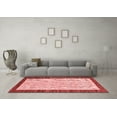 thumbnail image 3 of Ahgly Company Machine Washable Indoor Round Oriental Red Modern Area Rugs, 6' Round, 3 of 4