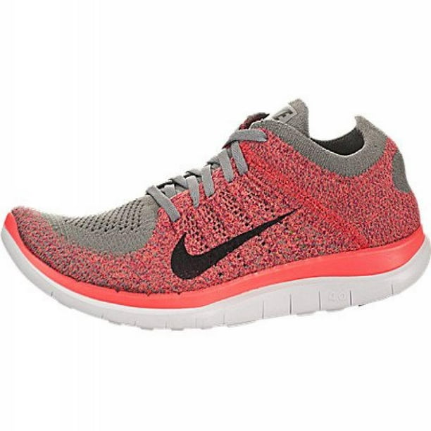 Nike Women's Free 4.0 Flyknit Running Shoe (Light Charcoal, Hyper Punch) 10.5 - Walmart.com