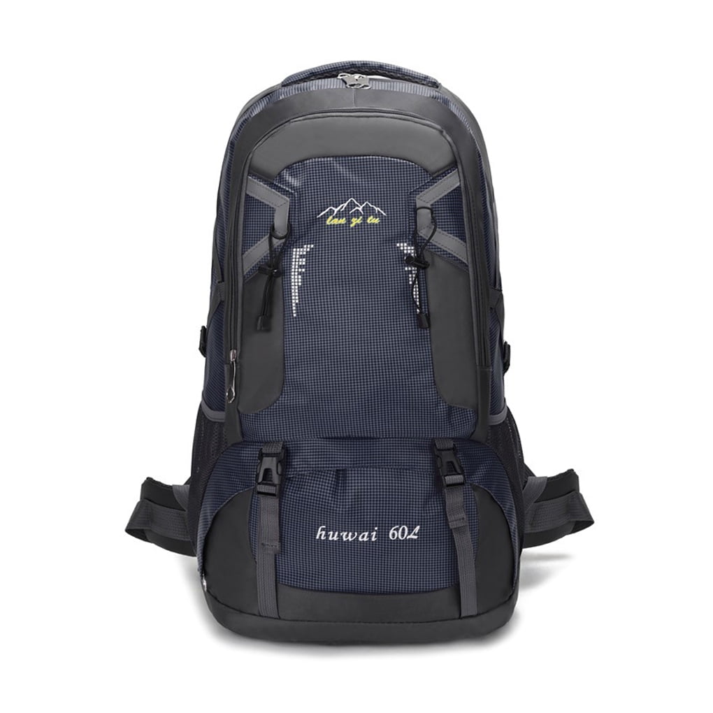 60L Backpacks Outdoor Camping Large Capacity Waterproof Sports Rucksacks Climbing Pack Fishing Trekking Foldable Storage Bag Dark Blue