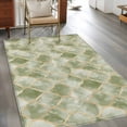 thumbnail image 2 of 2.7'x5' Area Rugs, Sage Green Geometric Indoor Outdoor Area Rug for Living Room Bedroom, Modern Morocco Abstract Art Washable Bathroom Rugs Kitchen Floor Carpet Mats Home Decor Aesthetic, 2 of 8