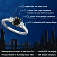 thumbnail image 2 of Gem Stone King 925 Silver and 10K Yellow Gold Black Sapphire and White Moissanite Engagement Ring for Women | 1.42 Cttw | Oval 7X5MM | Gemstone September Birthstone | Size 6, 2 of 7