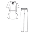 thumbnail image 6 of Adar Pro Flawless Classic Scrub Set For Women - Tailored Peplum Scrub Top & Tailored Yoga Scrub Pants, 6 of 7