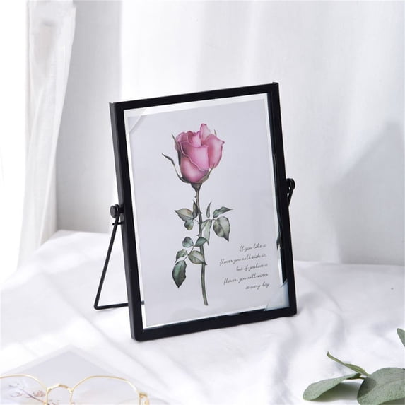 Iron Art Metal Home Decor Glass Clear Photo Frame Nordic Ins 7 BLACK 1