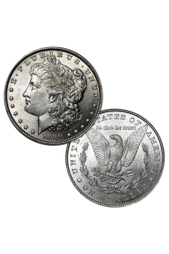 USA 1890 P Morgan 90% Silver Dollar Coin - $1 Brilliant Uncirculated Condition