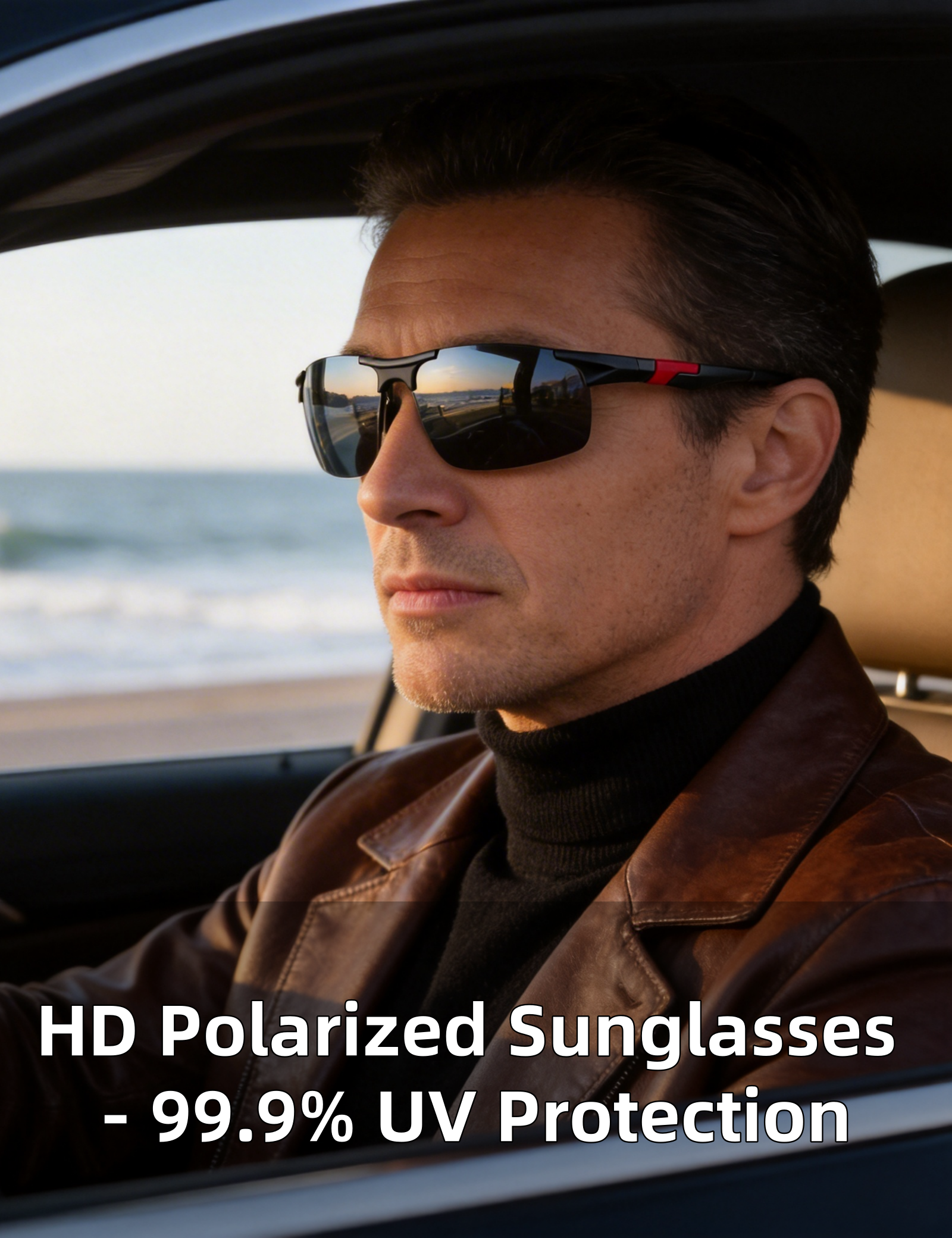 PUKCLAR Polarized Metal Alloy Sport Sunglasses, Black photo 3