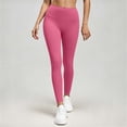 thumbnail image 6 of Womens Yoga Pants, Elastic Waist Solid Full Length Casual Pants, Relaxed Fit, Comfort Stretch Trousers, Yoga & Fitness Wear | VerBelle,Hot Pink L, 6 of 8