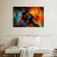 thumbnail image 2 of Elephant Stock Colorful Cross Wall Art - Horizontal Canvas Wall Art - Living Room Wall Decor - Religion And Spirituality Canvas - Black And Orange Decor - 39" x 26", 2 of 8