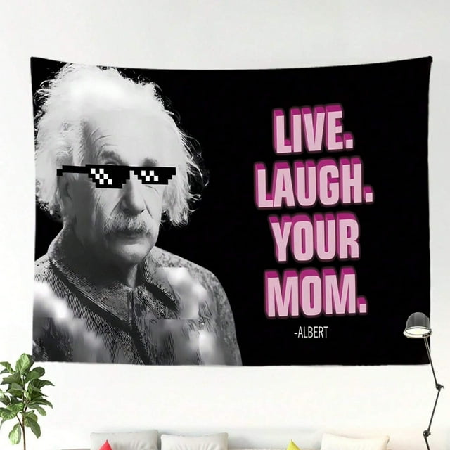 Tapestry Live Laugh Your Mom para pared, diseño estético, 150 x 100 cm
