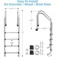 thumbnail image 2 of Swimming Pool Ladder,In-Ground Stainless Steel Step for Indoor/Outdoor Pool,Heavy Duty Non-Slip Ladder for Above Ground Pools Stair Entry System,Easy Assembly, 2 of 8