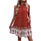 thumbnail image 1 of Vestido casual con cordones y cuello halter sin mangas con cuello redondo y estampado de moda de verano para mujer Fridja  hj2499, 1 of 9