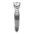 thumbnail image 3 of High polished (no plating) Stainless Steel Ring with AAA Grade CZ in Clear for Women Clear Stone Color Style TK2117 Size 9, 3 of 3