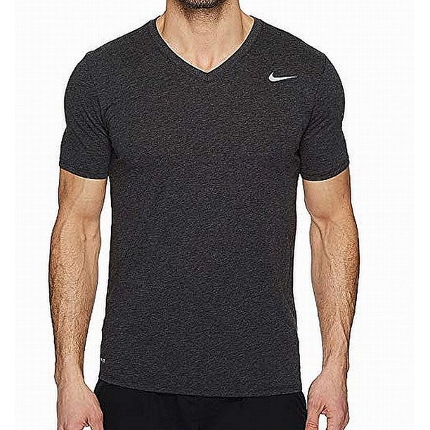 Nike - Mens T-Shirt Large V-Neck Moisture-Wicking Short Sleeve L ...