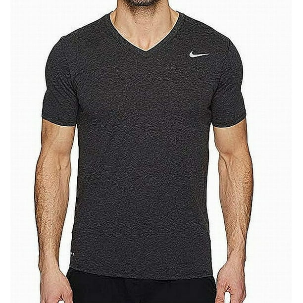 Nike - Mens T-Shirt Large V-Neck Moisture-Wicking Short Sleeve L ...